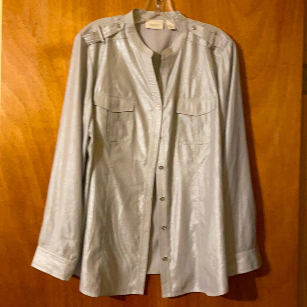 Chico’s dressy, shimmering blouse (OLCC-AF)